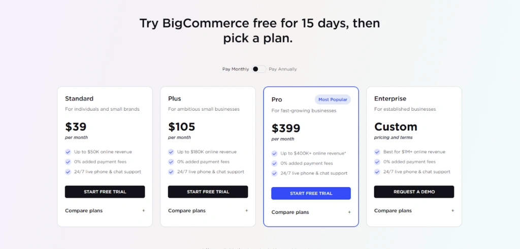 BigCommerce pricing